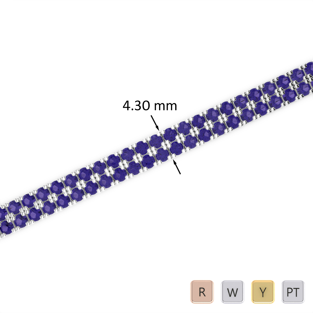 6 Ct Tanzanite Bracelet in Gold/Platinum AGBRL-1043
