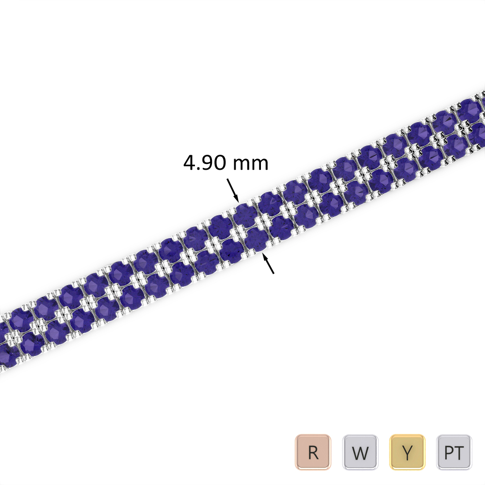 6 Ct Tanzanite Bracelet in Gold/Platinum AGBRL-1044