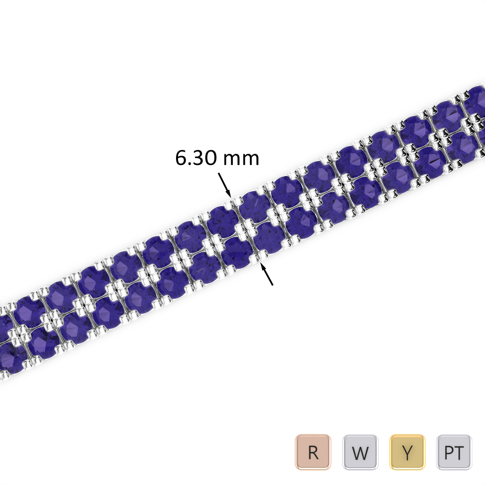 14 Ct Tanzanite Bracelet in Gold/Platinum AGBRL-1048