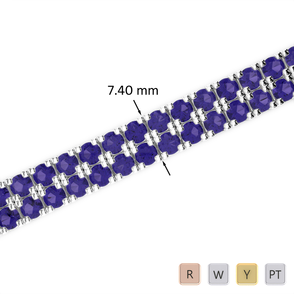 20 Ct Tanzanite Bracelet in Gold/Platinum AGBRL-1049