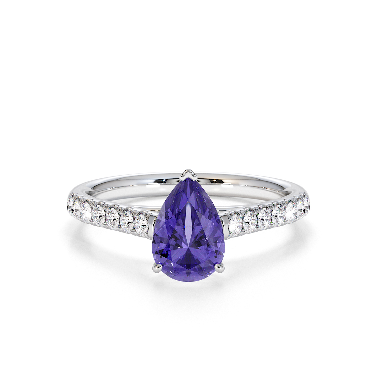 Gold / Platinum Tanzanite and Diamond Engagement Ring RZ3355