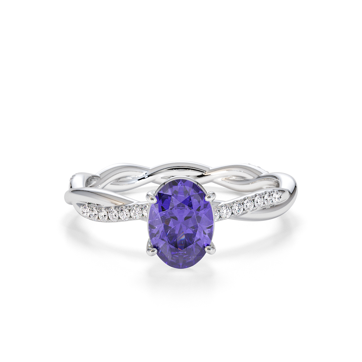 Gold / Platinum Tanzanite and Diamond Engagement Ring RZ3386