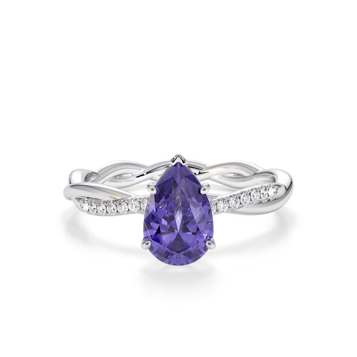 Gold / Platinum Tanzanite and Diamond Engagement Ring RZ3390