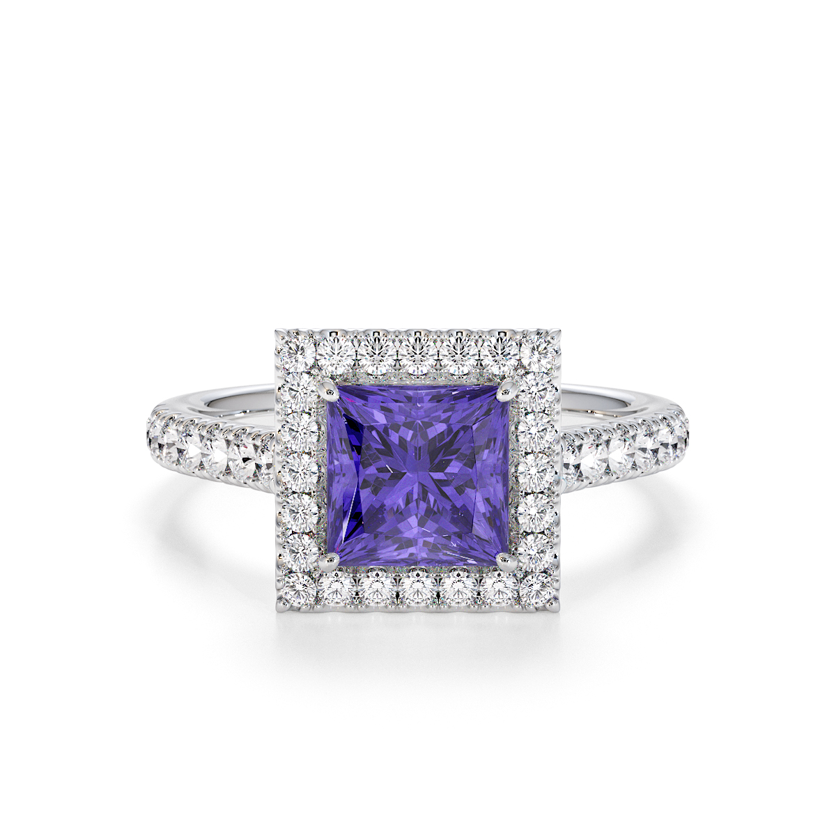 Gold / Platinum Tanzanite and Diamond Engagement Ring RZ3395