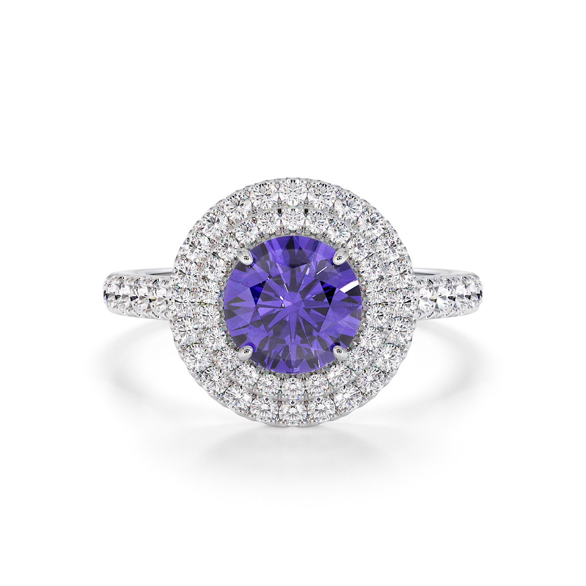 Gold / Platinum Tanzanite and Diamond Engagement Ring RZ3401
