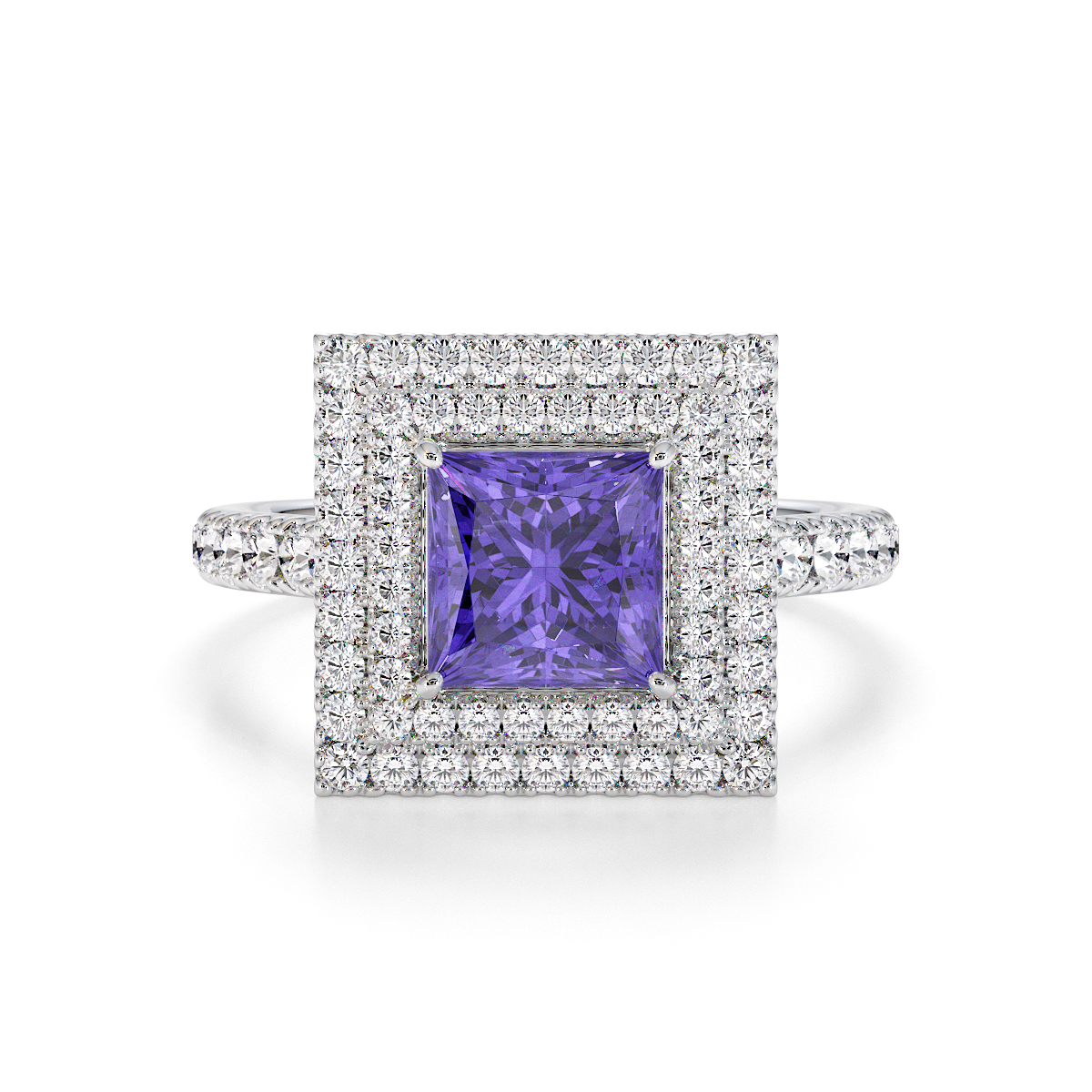 Gold / Platinum Tanzanite and Diamond Engagement Ring RZ3403