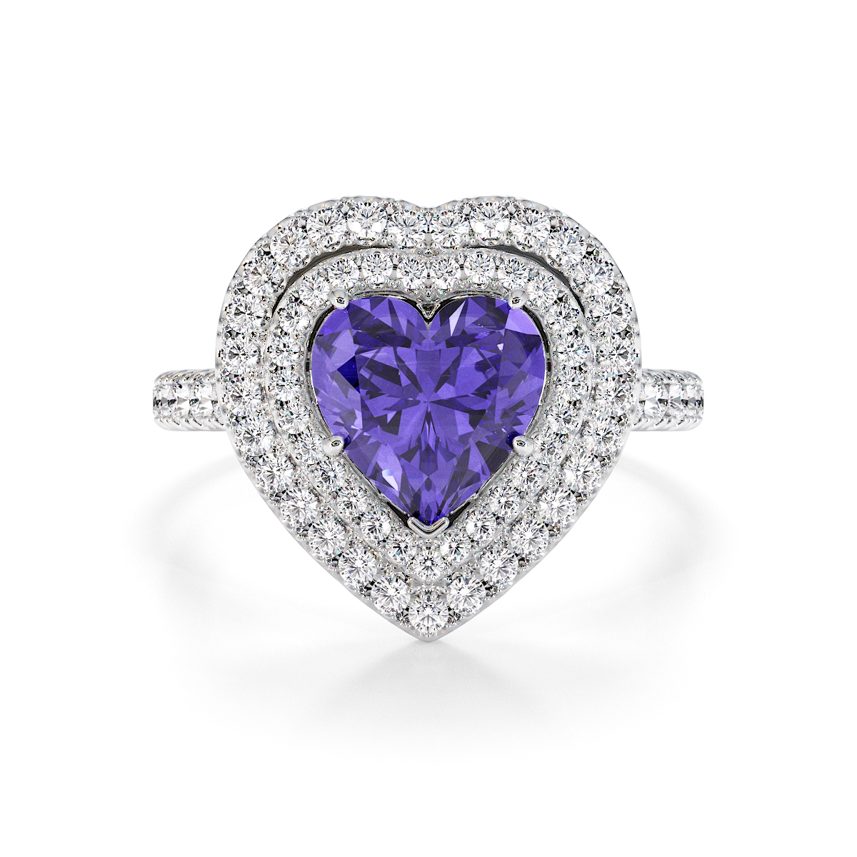 Gold / Platinum Tanzanite and Diamond Engagement Ring RZ3408