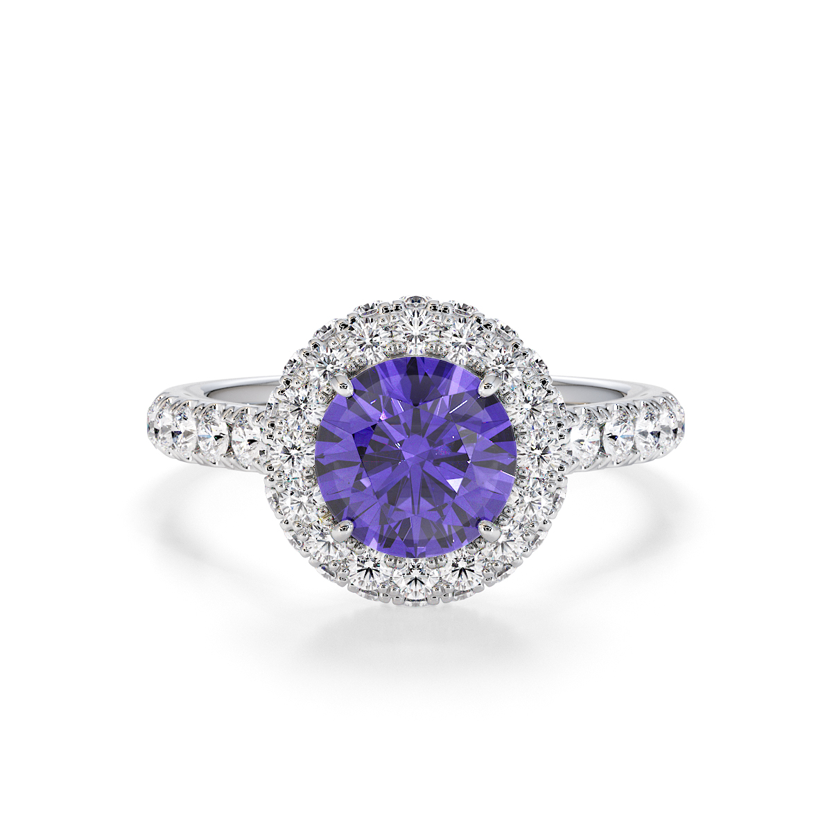 Gold / Platinum Tanzanite and Diamond Engagement Ring RZ3409