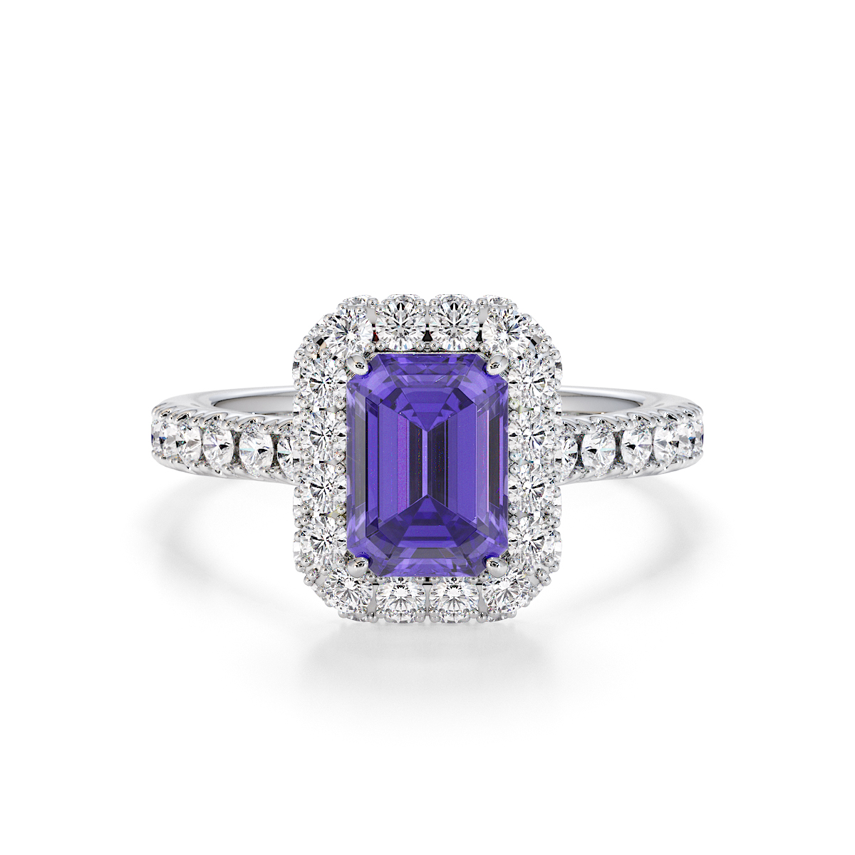 Gold / Platinum Tanzanite and Diamond Engagement Ring RZ3410