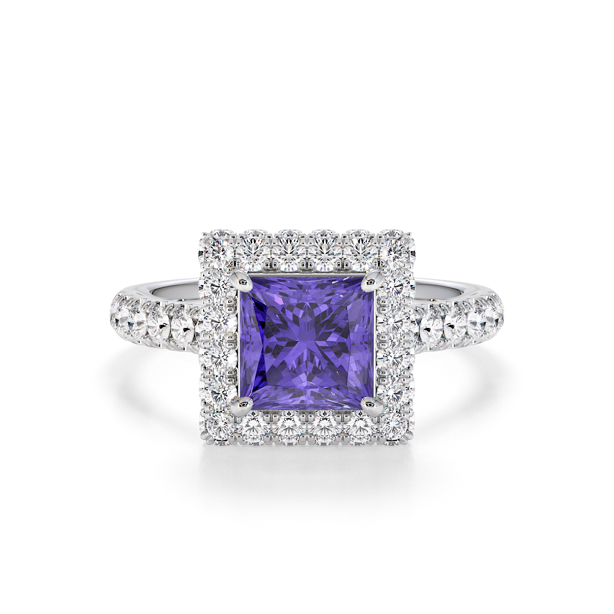 Gold / Platinum Tanzanite and Diamond Engagement Ring RZ3411