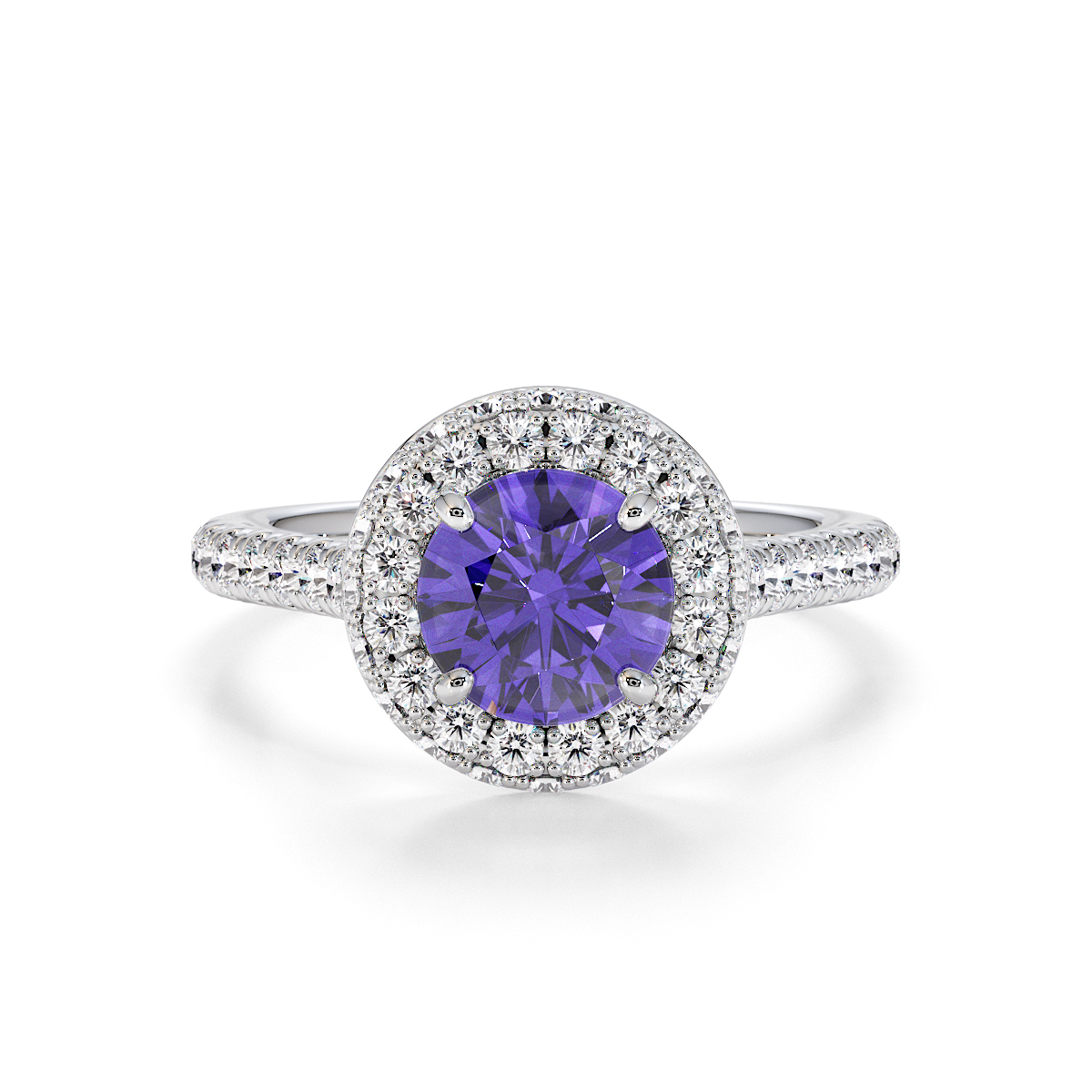 Gold / Platinum Tanzanite and Diamond Engagement Ring RZ3420