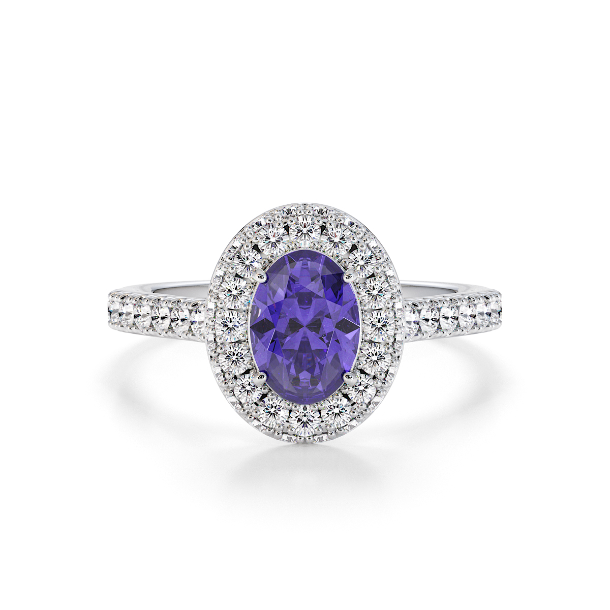 Gold / Platinum Tanzanite and Diamond Engagement Ring RZ3421