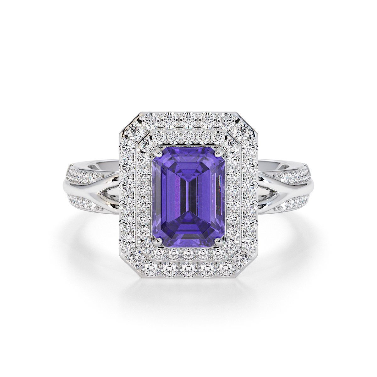 Gold / Platinum Tanzanite and Diamond Engagement Ring RZ3429