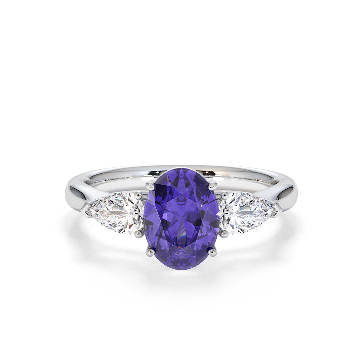 Gold / Platinum Tanzanite and Diamond Engagement Ring RZ3435