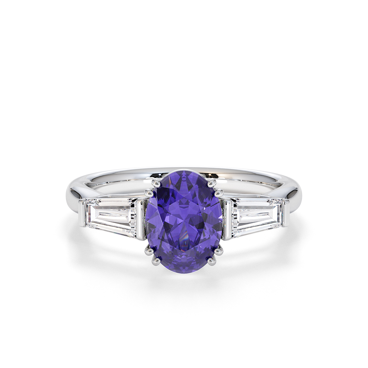 Gold / Platinum Tanzanite and Diamond Engagement Ring RZ3437