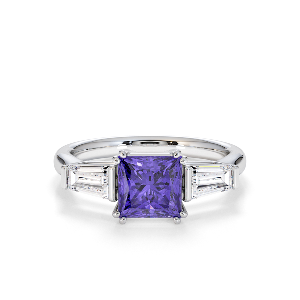 Gold / Platinum Tanzanite and Diamond Engagement Ring RZ3440