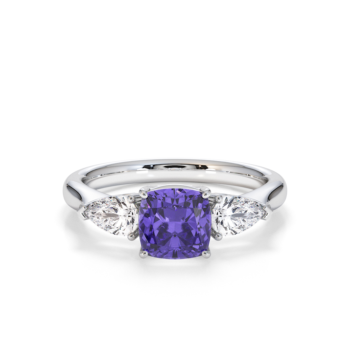 Gold / Platinum Tanzanite and Diamond Engagement Ring RZ3441
