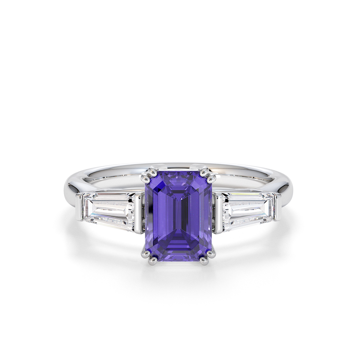 Gold / Platinum Tanzanite and Diamond Engagement Ring RZ3446