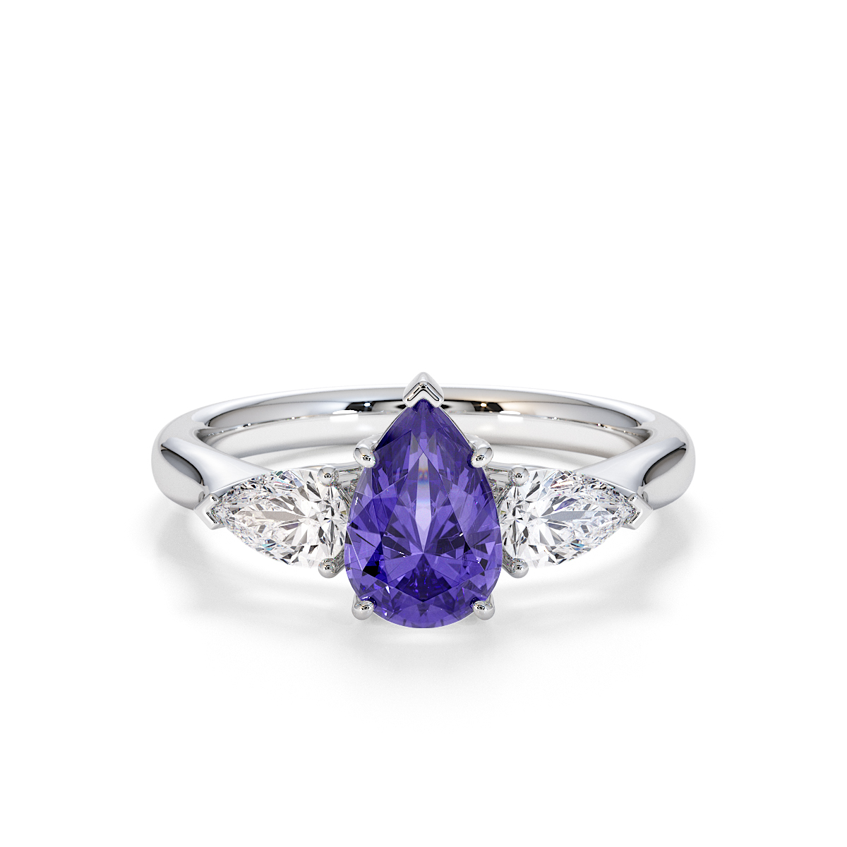 Gold / Platinum Tanzanite and Diamond Engagement Ring RZ3447