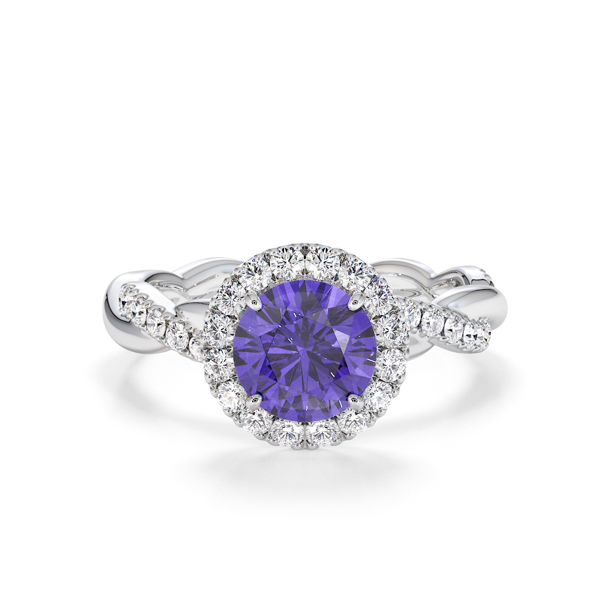 Gold / Platinum Tanzanite and Diamond Engagement Ring RZ3453