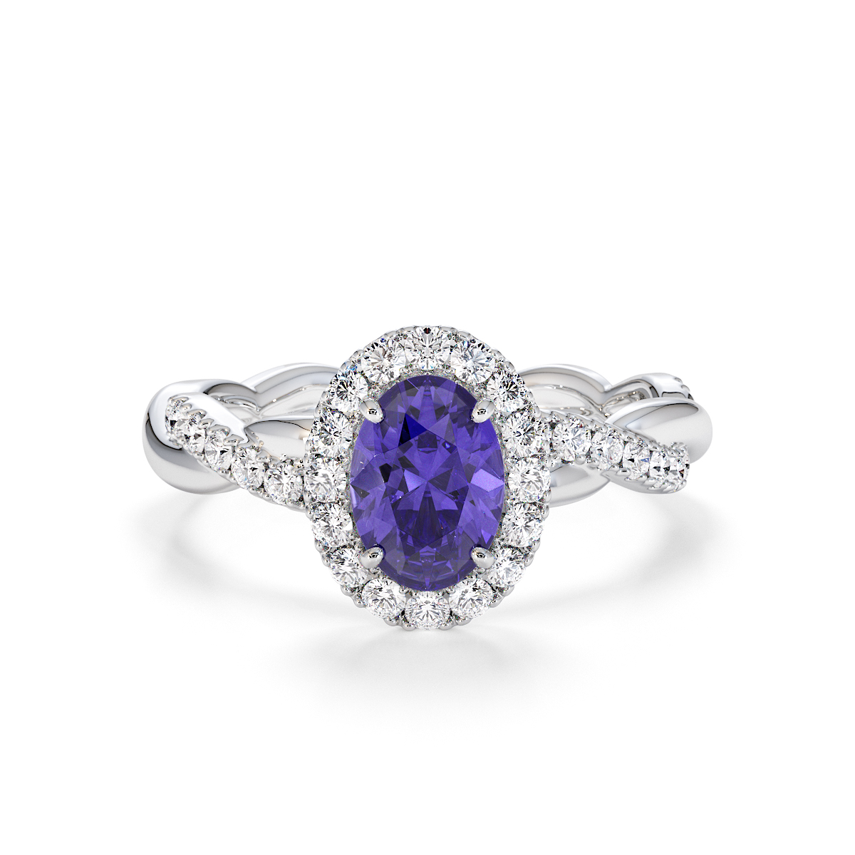 Gold / Platinum Tanzanite and Diamond Engagement Ring RZ3456
