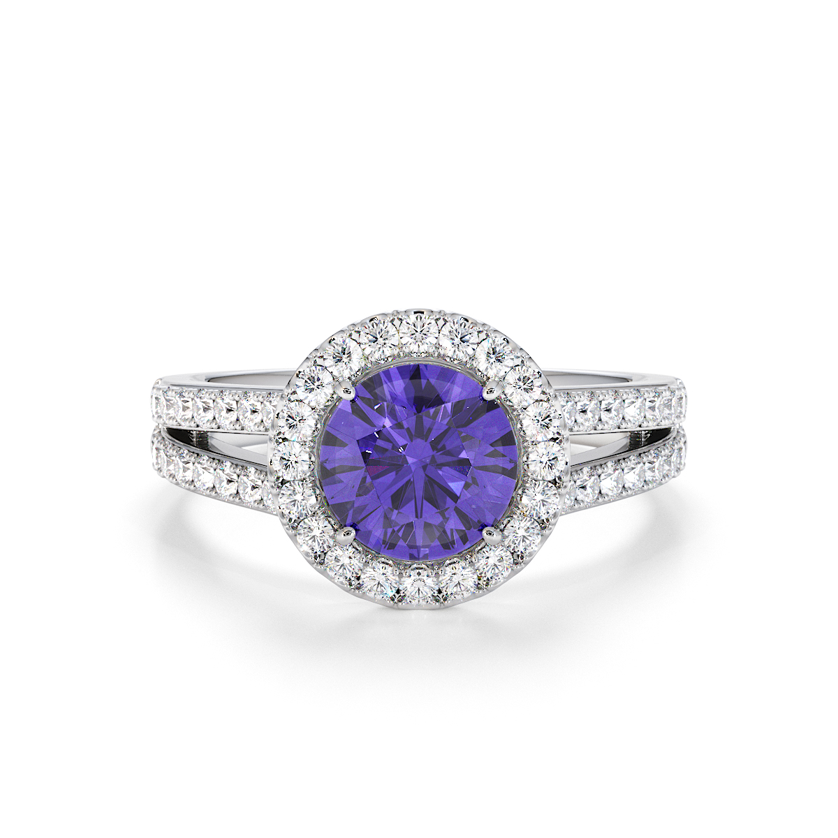 Gold / Platinum Tanzanite and Diamond Engagement Ring RZ3460