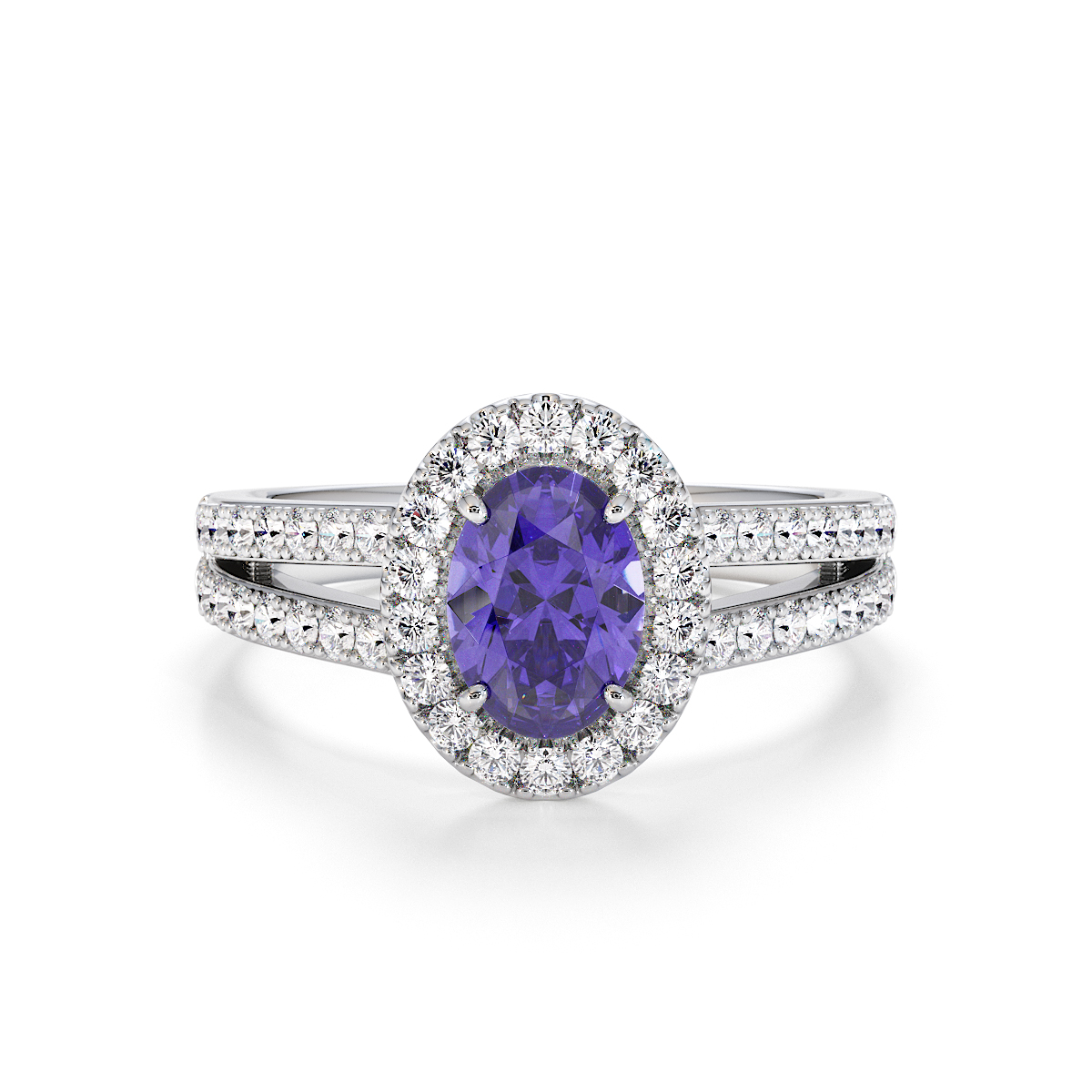 Gold / Platinum Tanzanite and Diamond Engagement Ring RZ3461