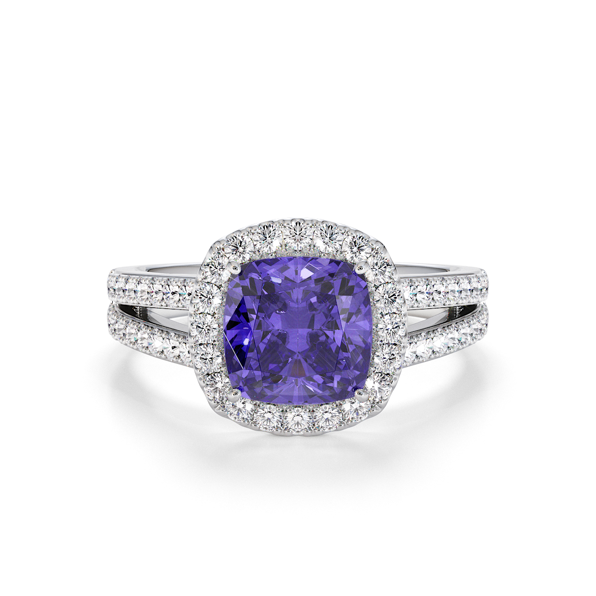 Gold / Platinum Tanzanite and Diamond Engagement Ring RZ3464