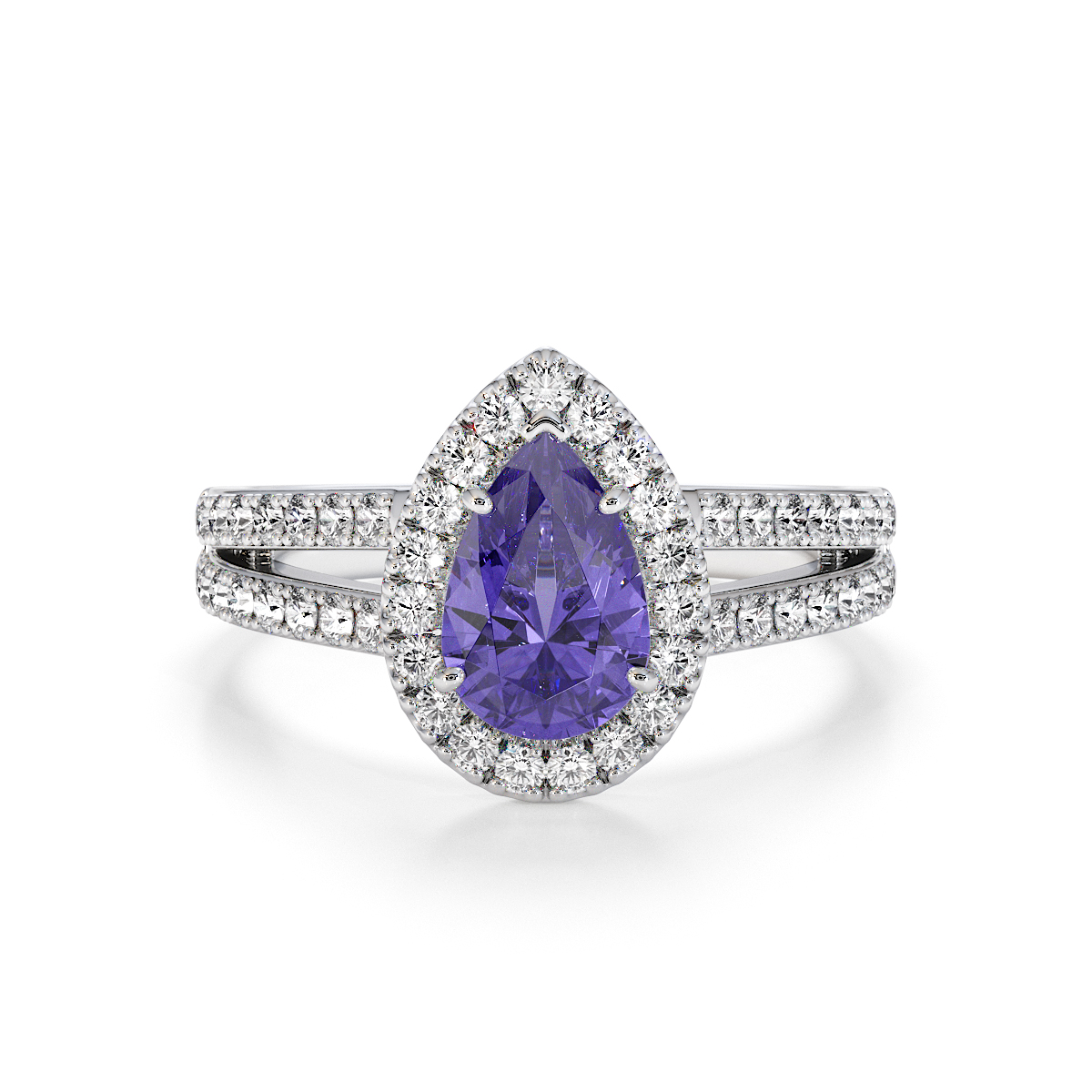 Gold / Platinum Tanzanite and Diamond Engagement Ring RZ3465