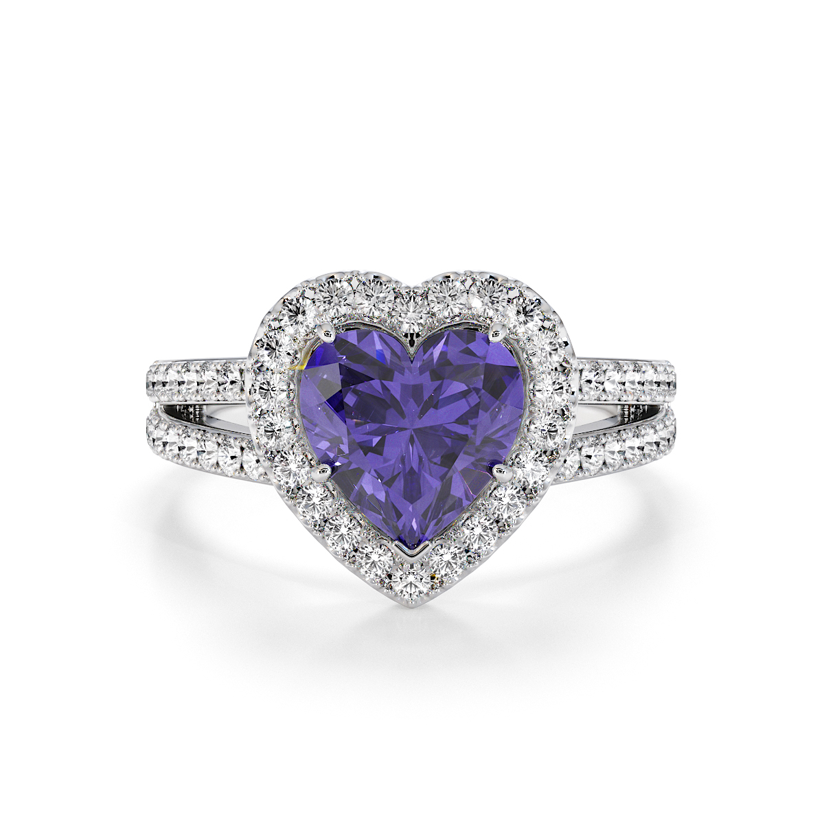 Gold / Platinum Tanzanite and Diamond Engagement Ring RZ3467
