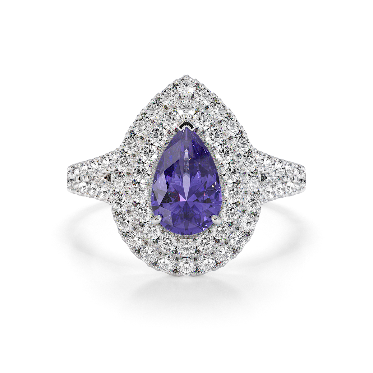 Gold / Platinum Tanzanite and Diamond Engagement Ring RZ3473