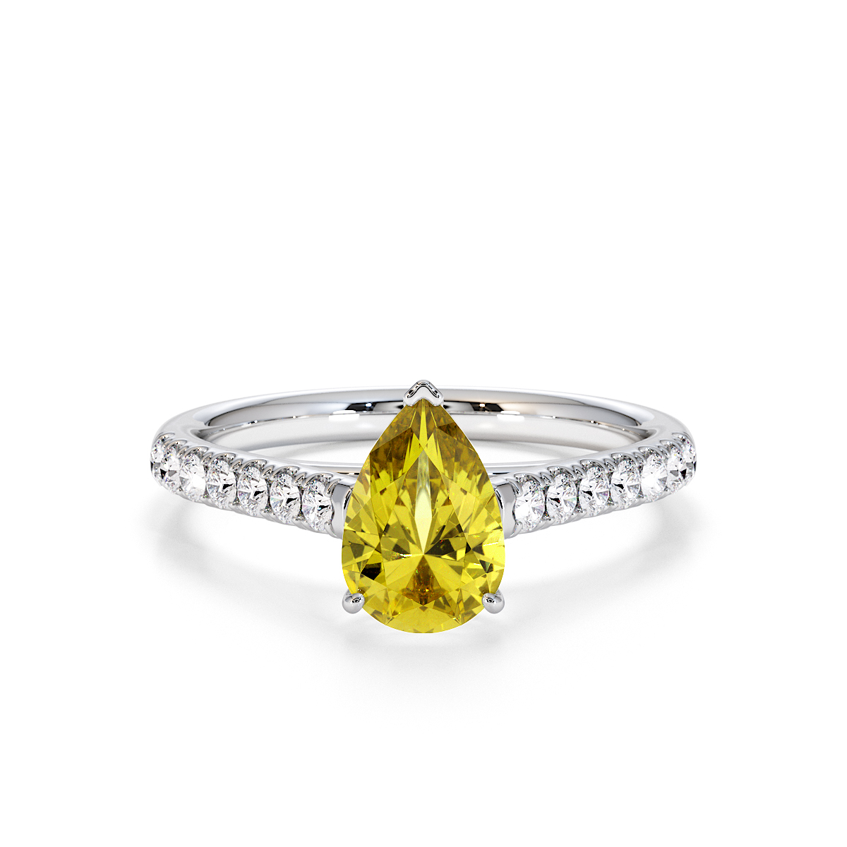 Gold / Platinum Yellow Sapphire and Diamond Engagement Ring RZ3355