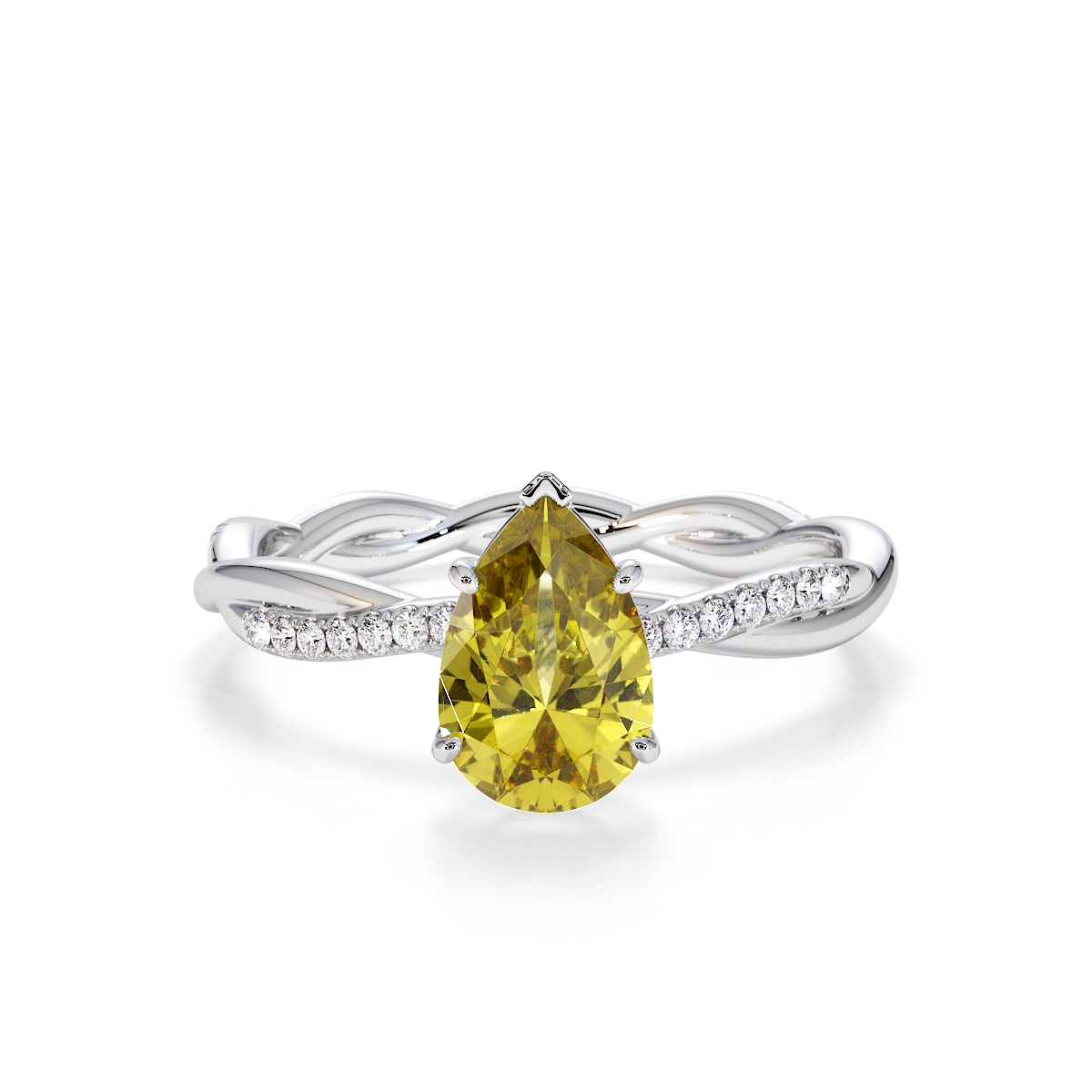 Gold / Platinum Yellow Sapphire and Diamond Engagement Ring RZ3390