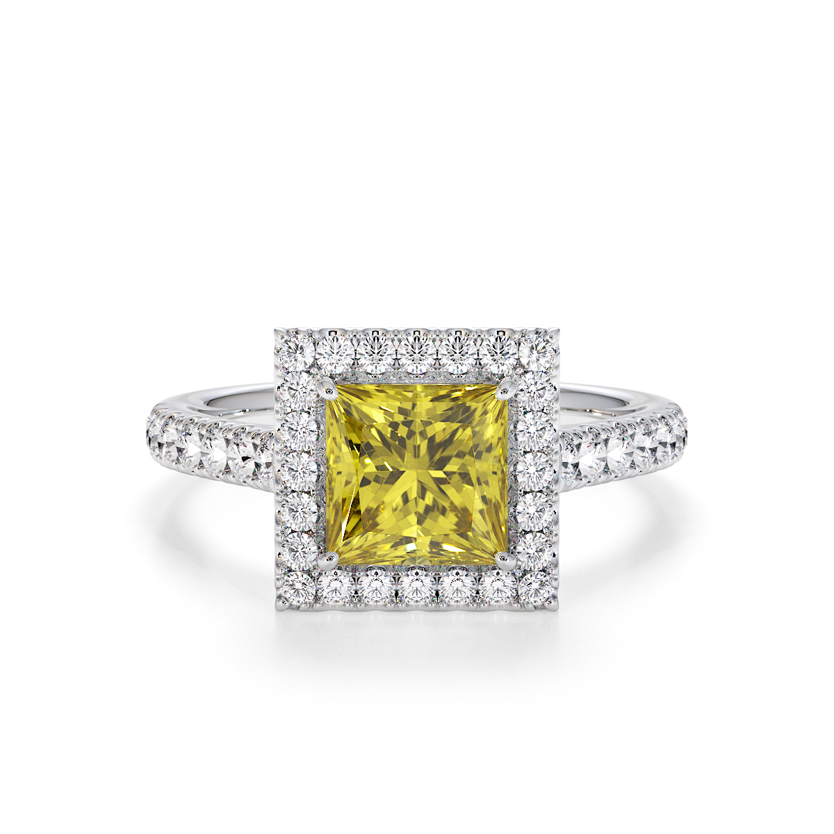 Gold / Platinum Yellow Sapphire and Diamond Engagement Ring RZ3395
