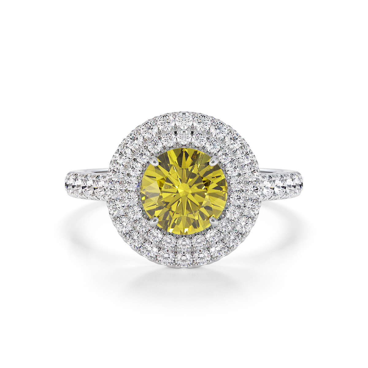 Gold / Platinum Yellow Sapphire and Diamond Engagement Ring RZ3401