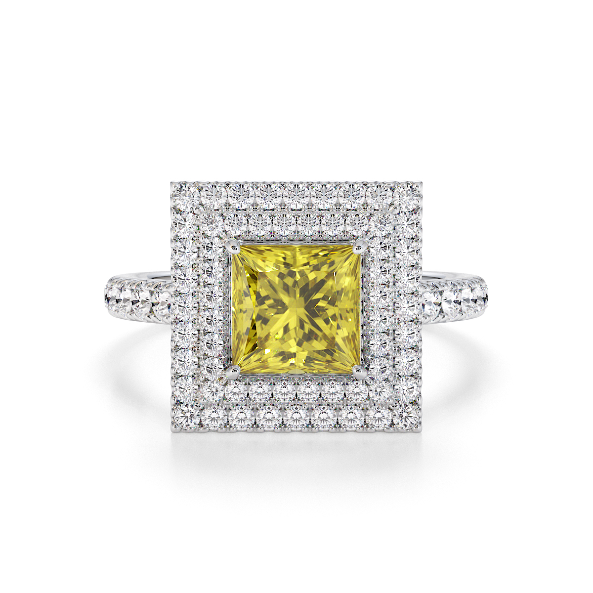 Gold / Platinum Yellow Sapphire and Diamond Engagement Ring RZ3403