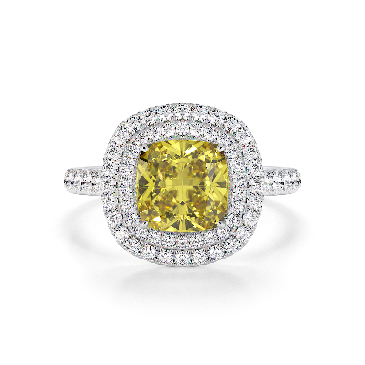 Gold / Platinum Yellow Sapphire and Diamond Engagement Ring RZ3405