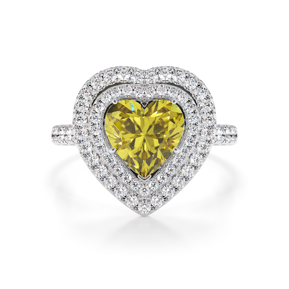 Gold / Platinum Yellow Sapphire and Diamond Engagement Ring RZ3408
