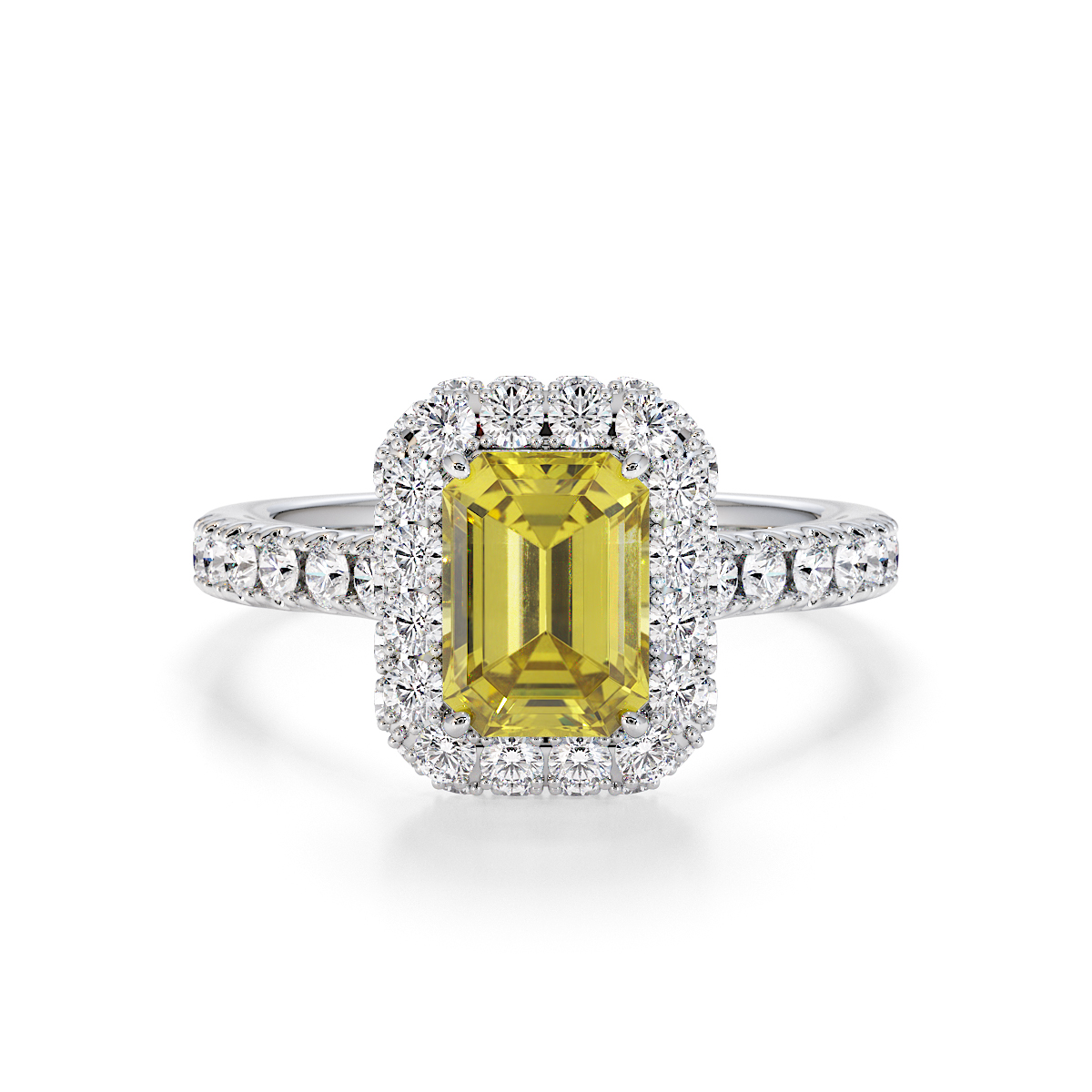 Gold / Platinum Yellow Sapphire and Diamond Engagement Ring RZ3410