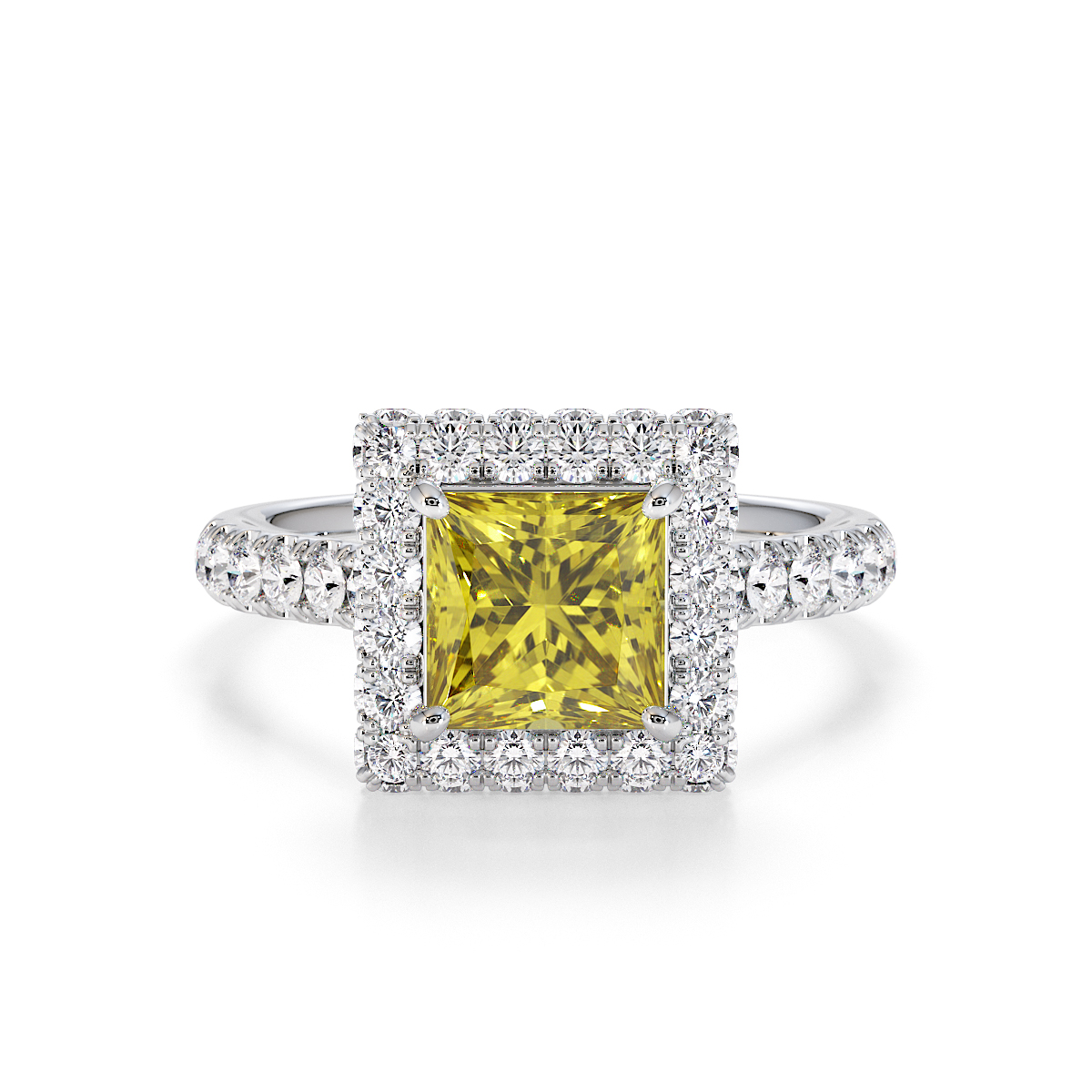 Gold / Platinum Yellow Sapphire and Diamond Engagement Ring RZ3411