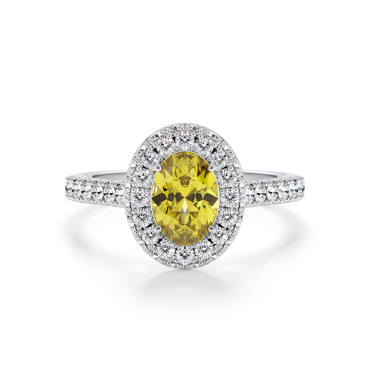 Gold / Platinum Yellow Sapphire and Diamond Engagement Ring RZ3421