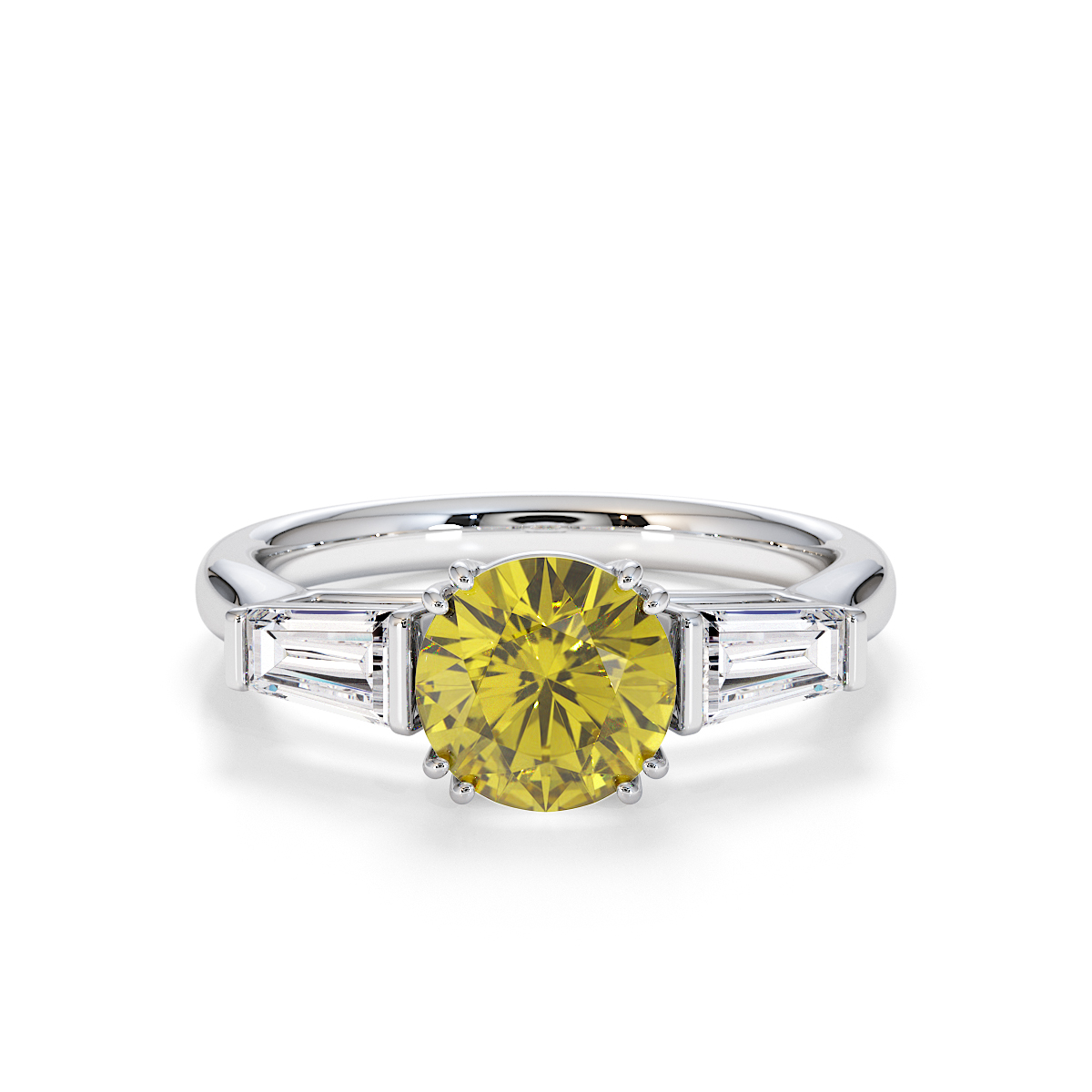 Gold / Platinum Yellow Sapphire and Diamond Engagement Ring RZ3434