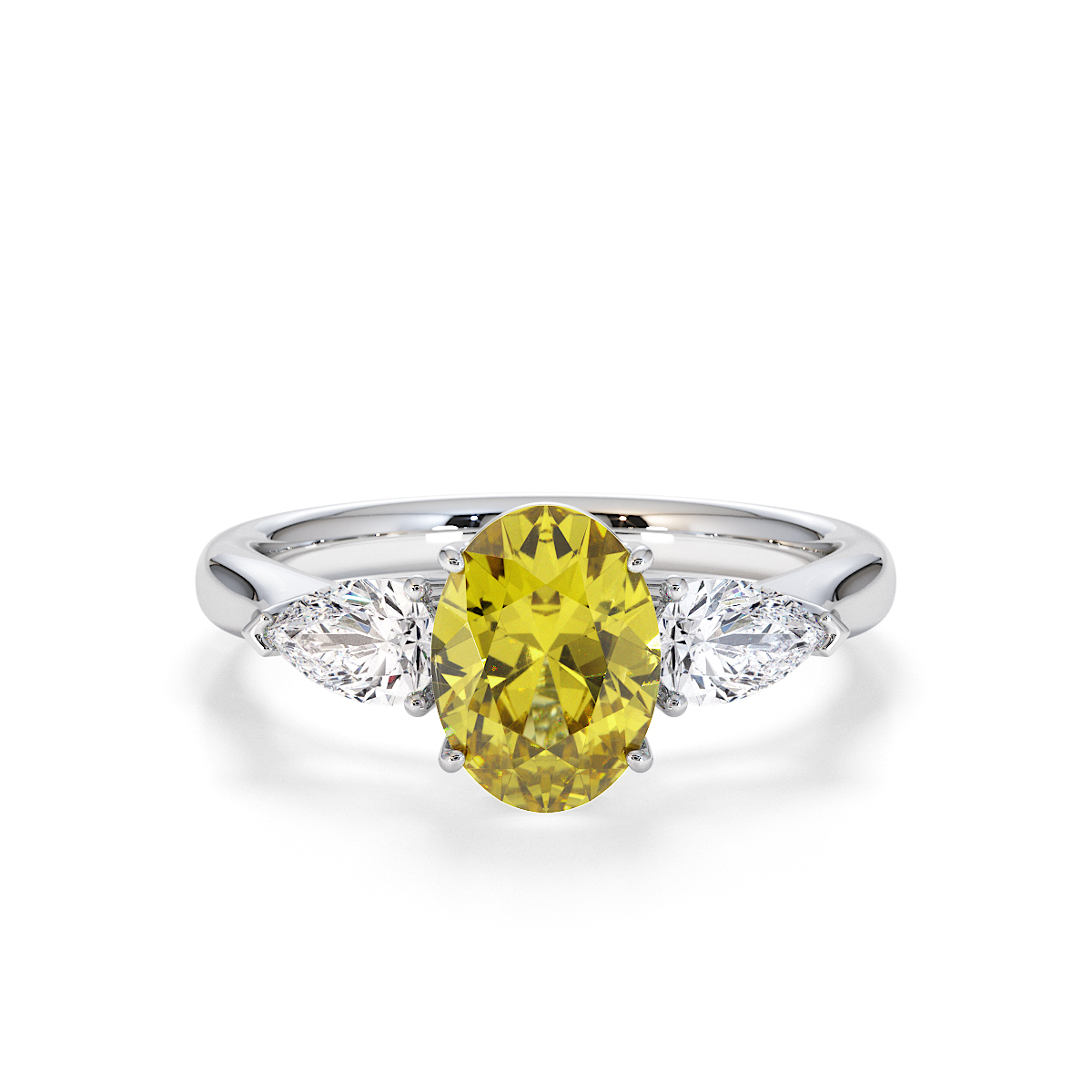 Gold / Platinum Yellow Sapphire and Diamond Engagement Ring RZ3435