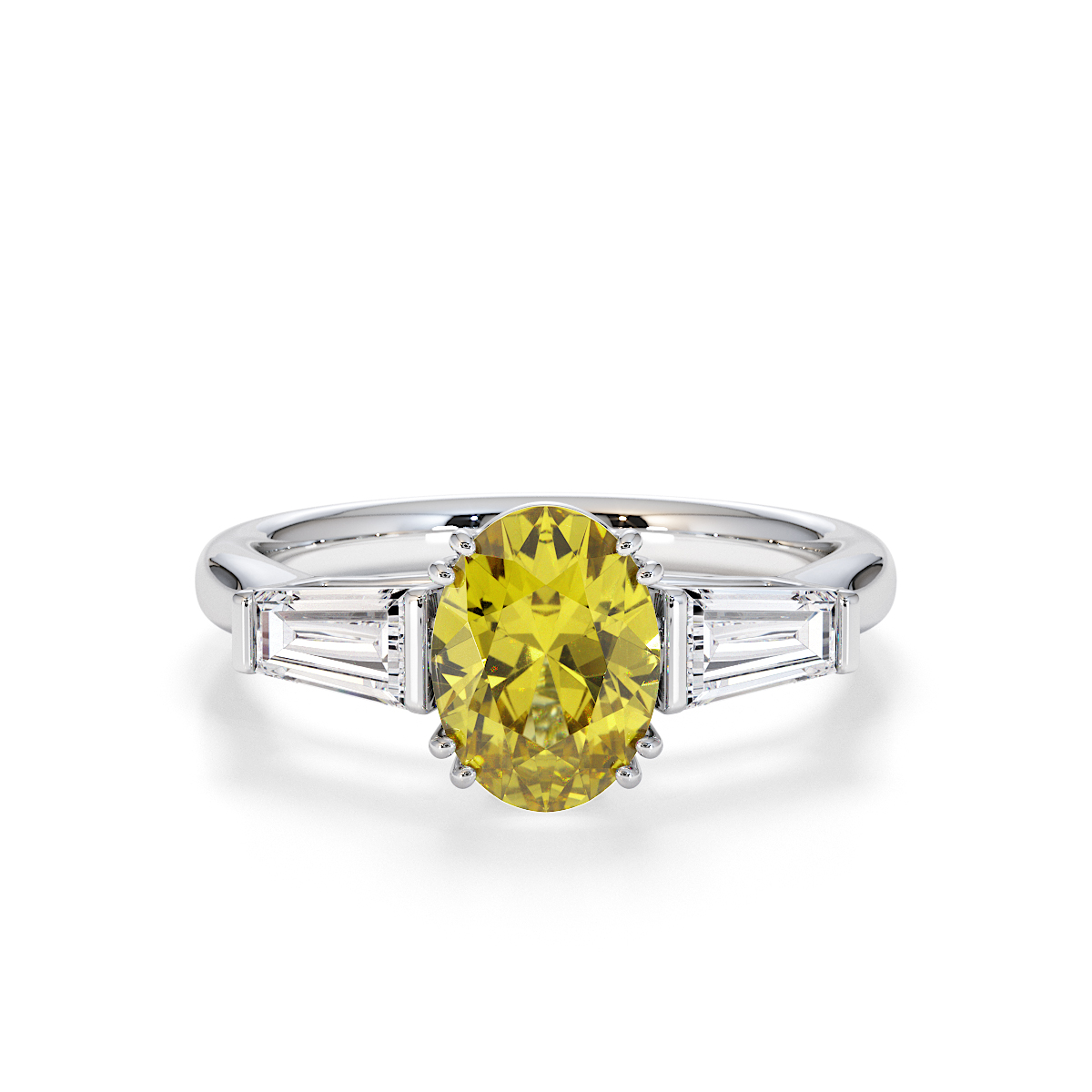 Gold / Platinum Yellow Sapphire and Diamond Engagement Ring RZ3437