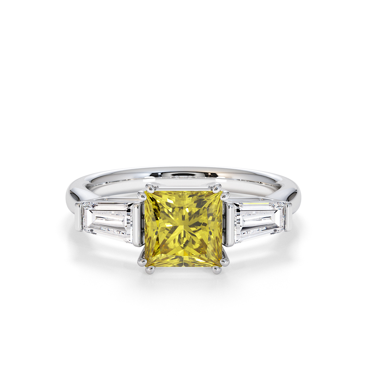 Gold / Platinum Yellow Sapphire and Diamond Engagement Ring RZ3440