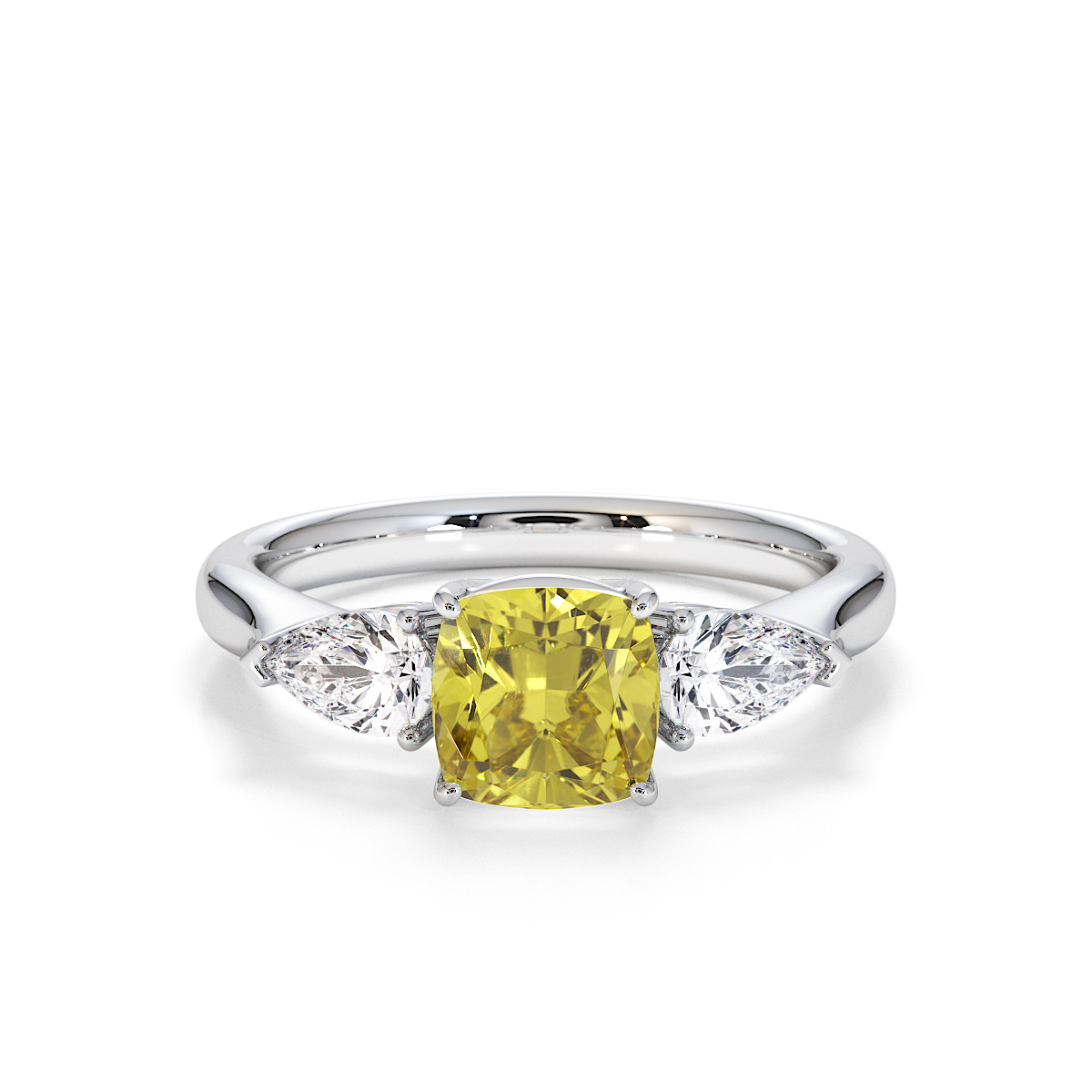 Gold / Platinum Yellow Sapphire and Diamond Engagement Ring RZ3441