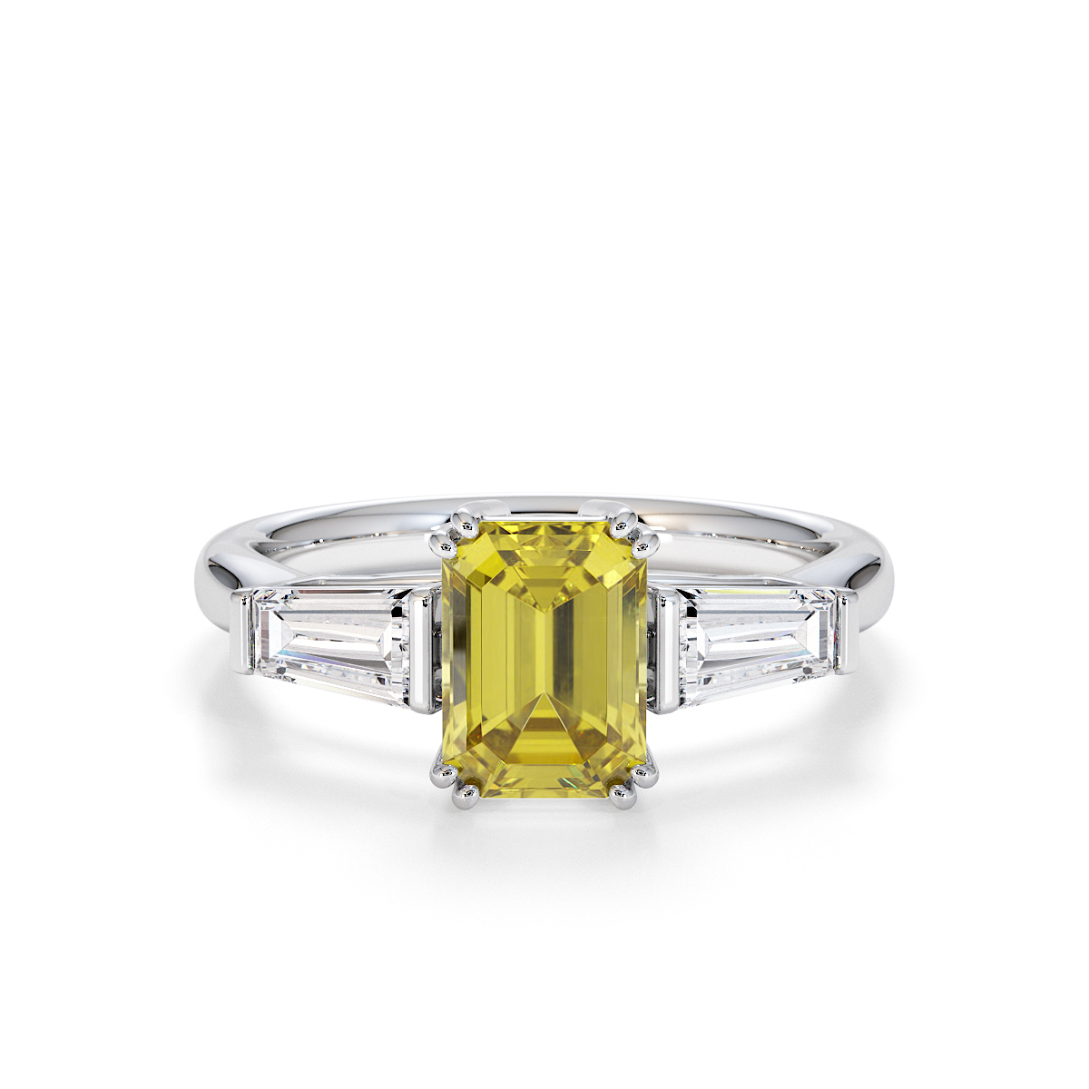 Gold / Platinum Yellow Sapphire and Diamond Engagement Ring RZ3446
