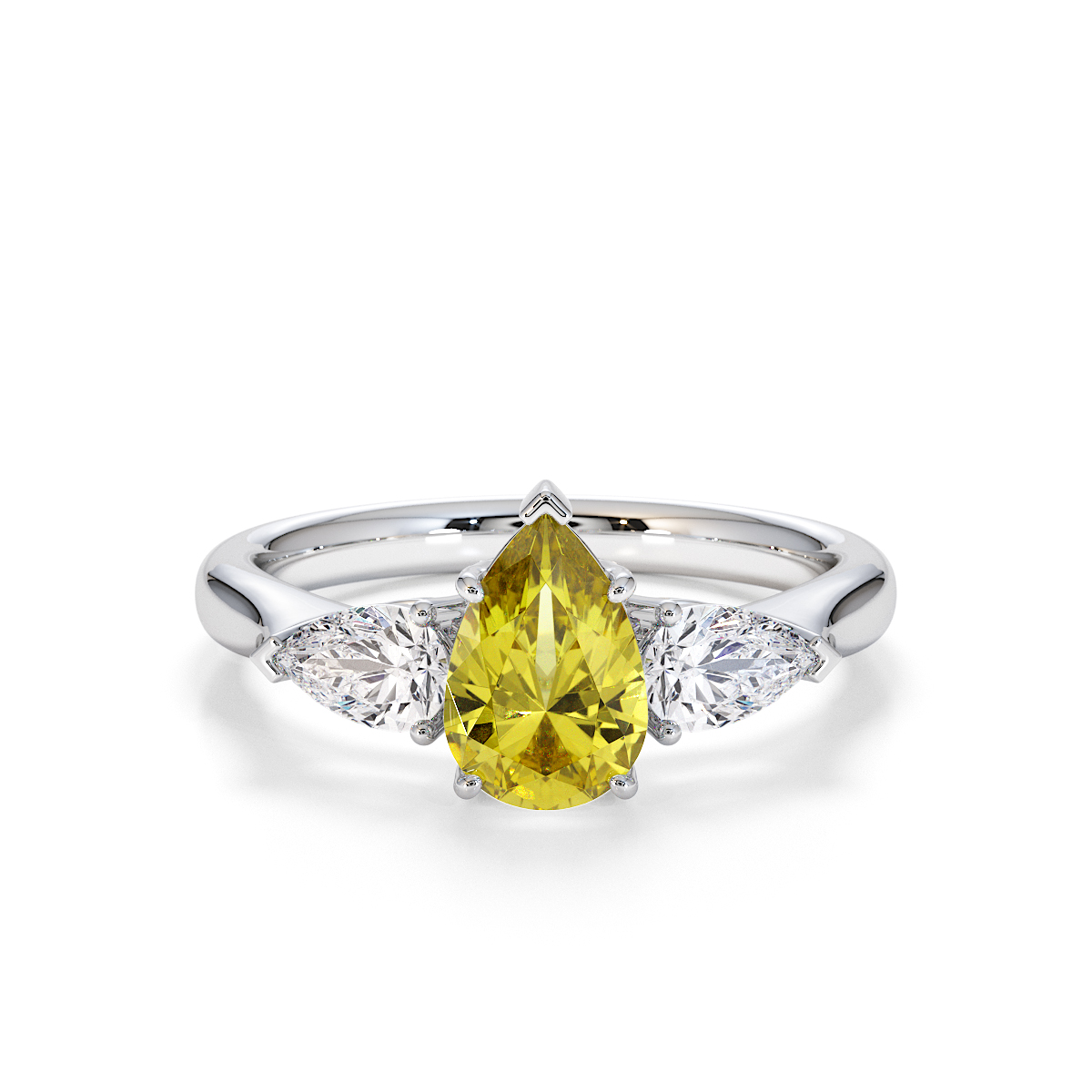 Gold / Platinum Yellow Sapphire and Diamond Engagement Ring RZ3447