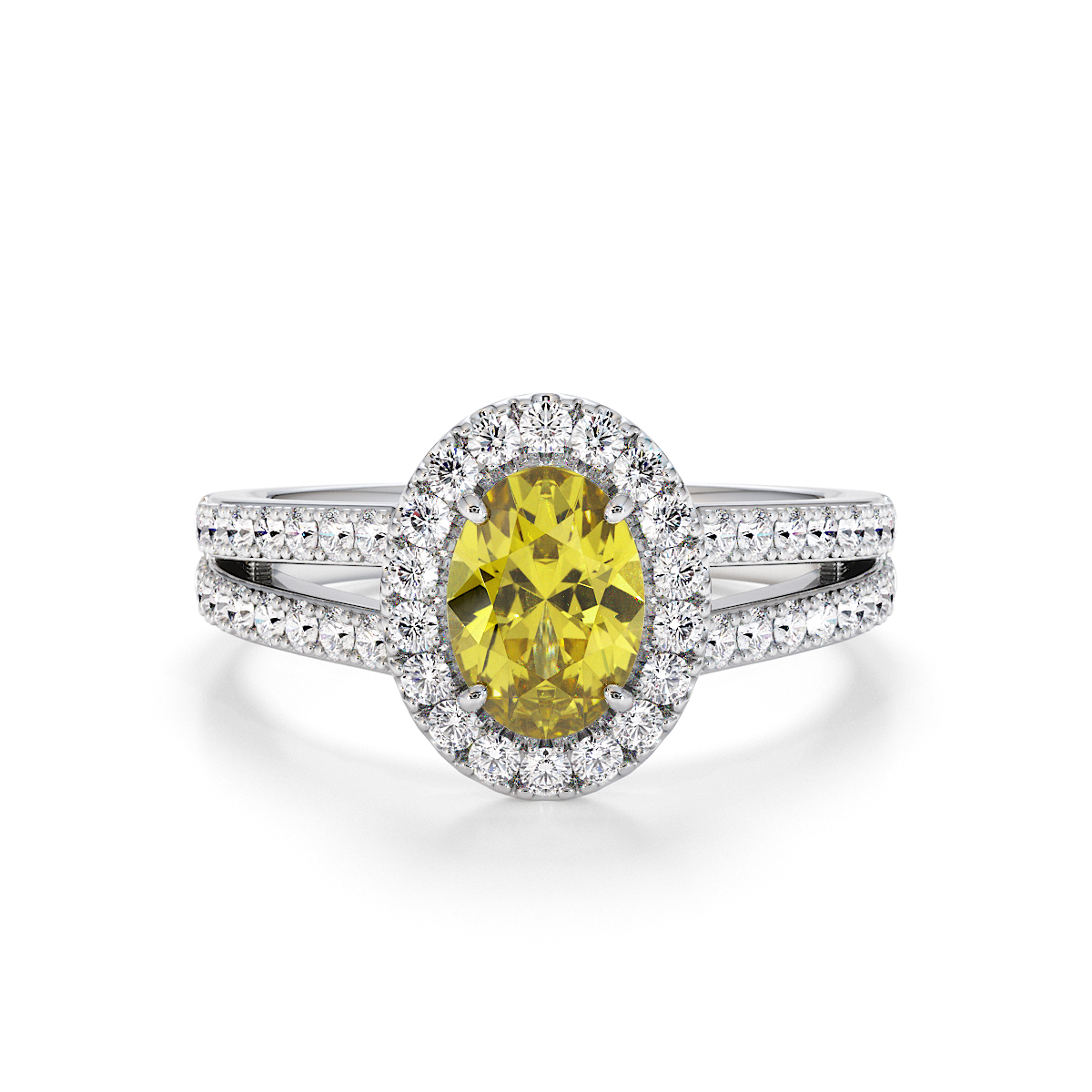 Gold / Platinum Yellow Sapphire and Diamond Engagement Ring RZ3461