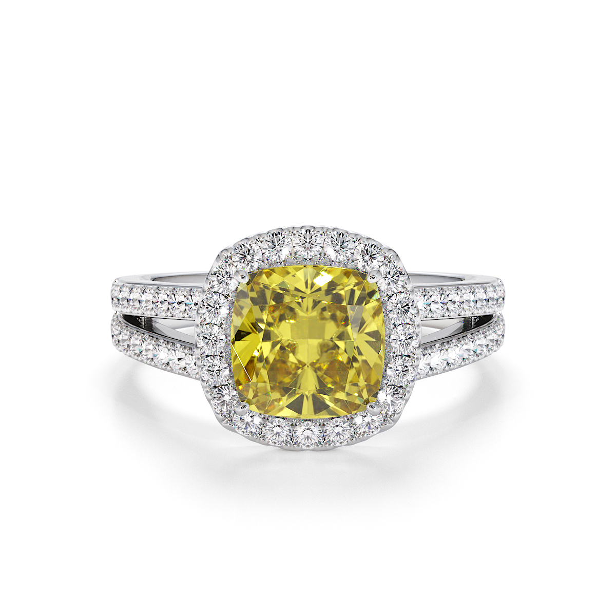 Gold / Platinum Yellow Sapphire and Diamond Engagement Ring RZ3464